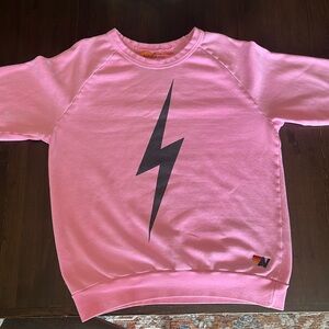 Light weight bolt crew sweatshirt-Neon Pink